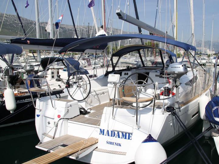 Rent a sailboat in Split, Croatia - the MADAME boat for rent.