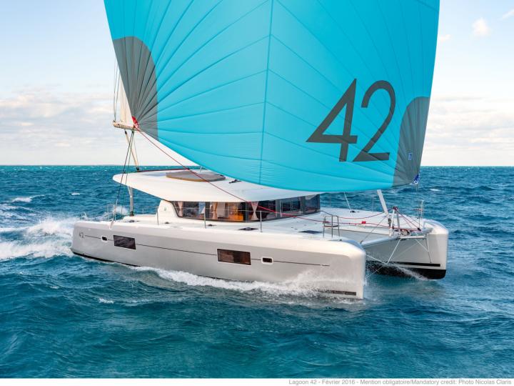 Charter a yacht in Grenada, Caribbean Netherlands - the WildCat catamaran for 10 guests.