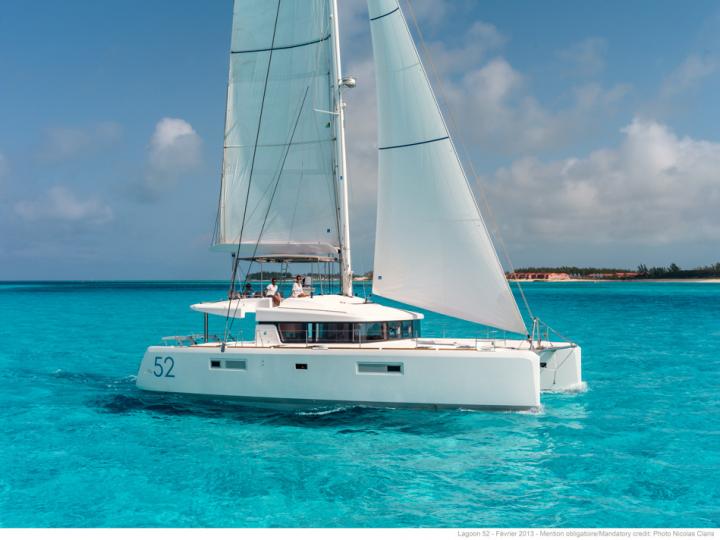 Cruise the beautiful waters of Antigua, Caribbean Netherlands, aboard this great catamaran for rent.