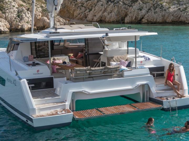 St. Maarten, Caribbean Netherlands Catamaran boat rental - charter a boat for up to 8 guests.